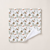 Rustikale Pinienbäume Hirtenmuster Badhandtuch Set (Waschlappen)