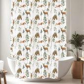 Rustikale Pinienbäume Hirtenmuster Duschvorhang