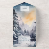 Rustikale Pinienbäume Hochzeit All In One Einladung (Außenbereich)