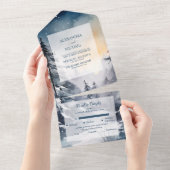 Rustikale Pinienbäume Hochzeit All In One Einladung (Abreißen)