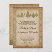 Rustikale Pinienbäume Hochzeit im Herbst Einladung (Vorne/Hinten)