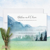 Rustikale Pinienbäume Hochzeit-RSVP-Karte Einladung