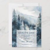 Rustikale Pinienbäume Hochzeit Save The Date (Vorderseite)