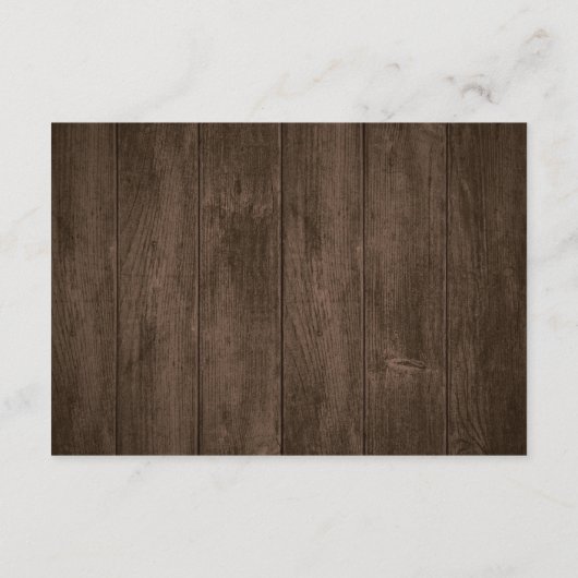 Rustikale Pinienbäume Hochzeitdetails Empfang Begleitkarte (Rückseite)