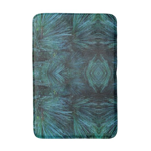 Rustikale Pinienbäume | Kiefernwald | grüne Nadelb Badematte (Vorderseite Vertikal)