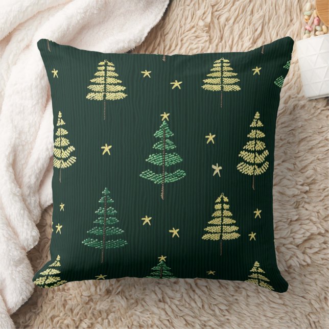 Rustikale Pinienbäume Kissen (Decke)