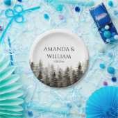 Rustikale Pinienbäume Pappteller (Party)