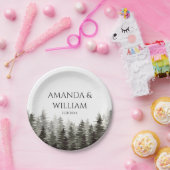 Rustikale Pinienbäume Pappteller (Party)