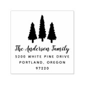Rustikale Pinienbäume Rücksendeadresse Permastempel (Design)