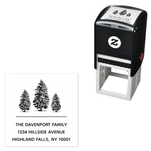 Rustikale Pinienbäume Rücksendeadresse Permastempel (Beispiel)