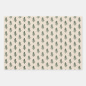 Rustikale Pinienbäume und Karierte Weihnachten Geschenkpapier Set (Vorderseite 3)