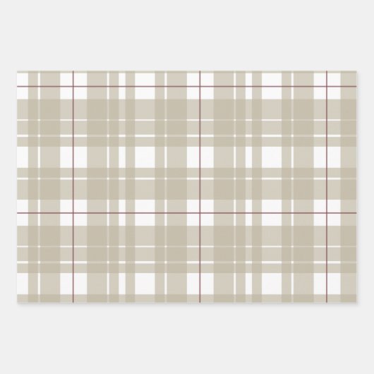 Rustikale Pinienbäume und Karierte Weihnachten Geschenkpapier Set (Vorderseite 2)