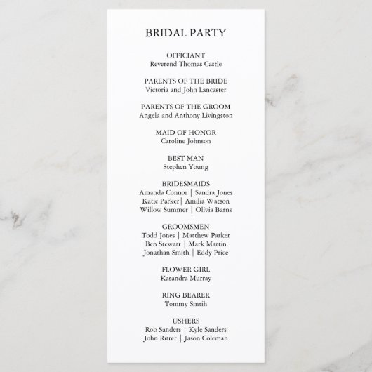 Rustikale Pinienbäume Waldfest Programm (Rückseite)