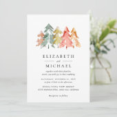 Rustikale Pinienbäume Wasserfarbe Einladung (Stehend Vorderseite)