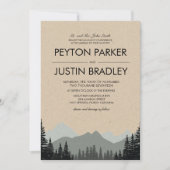 Rustikale Pinienbäume zum Hochzeitsempfang Einladung (Vorderseite)