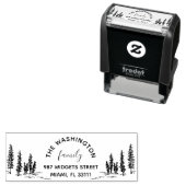 Rustikale Pinienbaumfamilie Rücksendeadresse Selbs Permastempel (Beispiel)