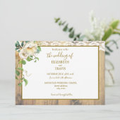 Rustikale Pinienhochzeit Einladung (Stehend Vorderseite)