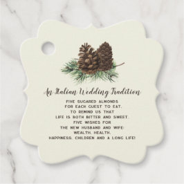 Rustikale Pinienkerne Hochzeit Geschenkanhänger