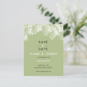 Rustikale Pinienkone-Hochzeit retten das Datum Ankündigungspostkarte (Stehend Vorderseite)