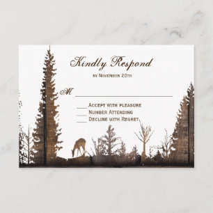 Rustikale Pinienwald-Hochzeitskarten RSVP Karte