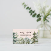 Rustikale Pinienwald- und BergVisitenkarte Visitenkarte (Stehend Vorderseite)