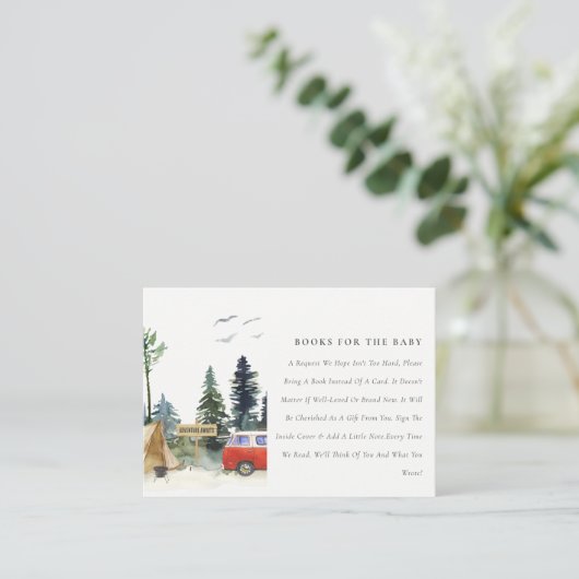Rustikale Pinienwaldbücher für Babydusche Begleitkarte (Stehend Vorderseite)