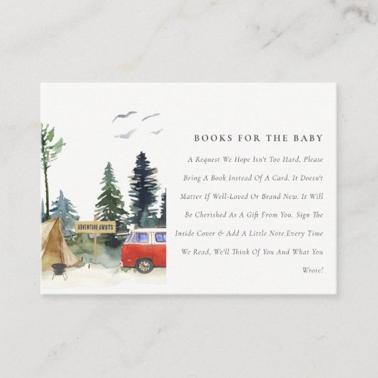 Rustikale Pinienwaldbücher für Babydusche Begleitkarte (Vorderseite)