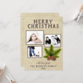 Rustikale Pinienwälder 3 Foto Weihnachtsfeiertag Karte (Vorderseite/Rückseite Beispiel)