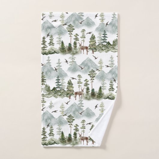 Rustikale Pinienwälder Badhandtuch Set (Handtuch)