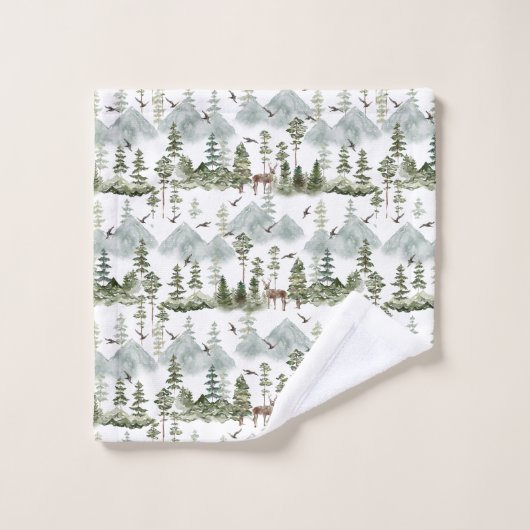 Rustikale Pinienwälder Badhandtuch Set (Waschlappen)