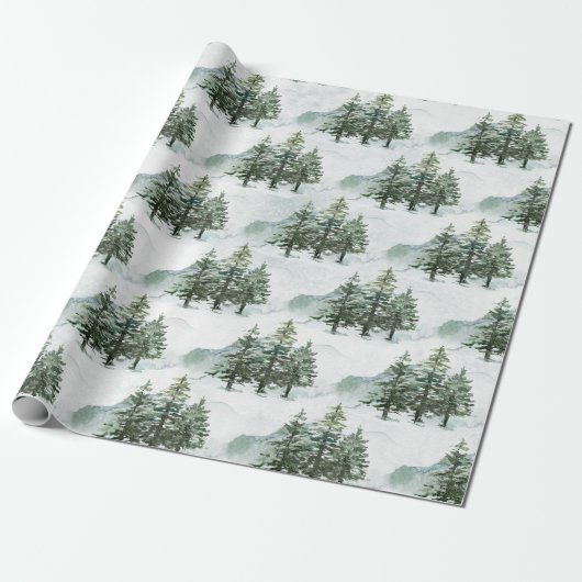 Rustikale Pinienwälder Evergreen Forest Geschenkpapier (Ungerollt)