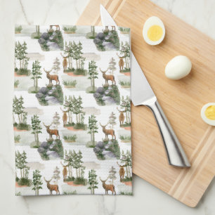 Rustikale Pinienwälder Geschirrtuch