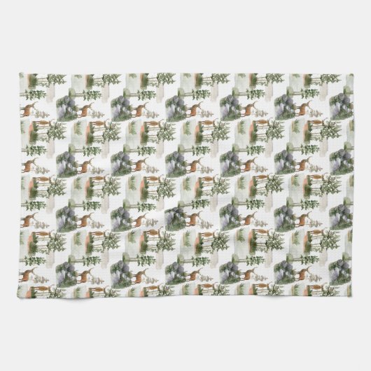 Rustikale Pinienwälder Geschirrtuch (Horizontal)