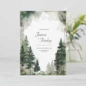 Rustikale Pinienwälder Goldhochzeit Einladung (Stehend Vorderseite)
