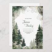 Rustikale Pinienwälder Goldhochzeit Einladung (Vorne/Hinten)