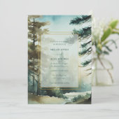 Rustikale Pinienwälder Hochzeit Einladung (Stehend Vorderseite)