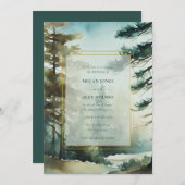 Rustikale Pinienwälder Hochzeit Einladung (Vorne/Hinten)