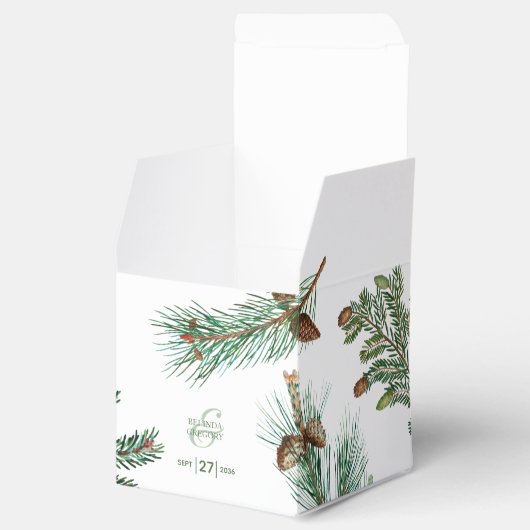 Rustikale Pinienwälder Hochzeit Geschenkschachtel (Geöffnet)
