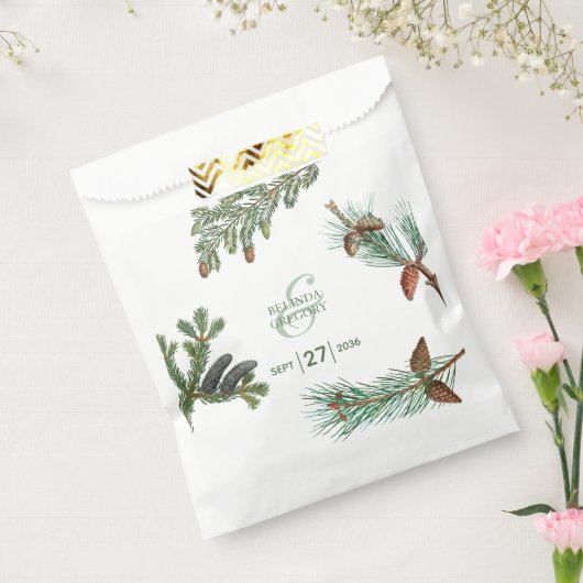 Rustikale Pinienwälder Hochzeit Geschenktütchen (Versiegelt)