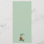 Rustikale Pinienwälder Hochzeit Menükarte (Rückseite)