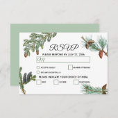 Rustikale Pinienwälder Hochzeit RSVP Karte (Vorne/Hinten)