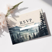 Rustikale Pinienwälder Hochzeit RSVP Karte