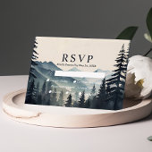 Rustikale Pinienwälder Hochzeit RSVP Karte