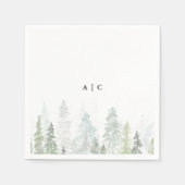 Rustikale Pinienwälder Hochzeit Serviette (Vorderseite)