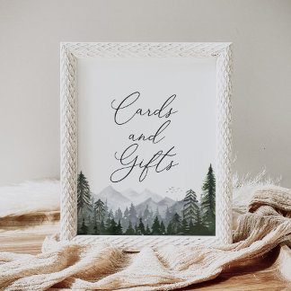 Rustikale Pinienwälder Hochzeitskarten und Geschen Poster