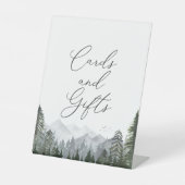 Rustikale Pinienwälder Hochzeitskarten und Geschen Sockelschild (Vorderseite)