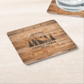 Rustikale Pinienwälder Hütte Lodge Personalisiert Rechteckiger Pappuntersetzer (angewinkelt)