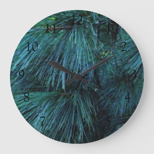 Rustikale Pinienwälder, immergrün Große Wanduhr (Vorderseite)