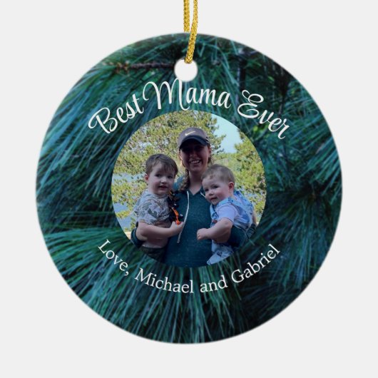 Rustikale Pinienwälder, immergrün Keramik Ornament (Vorne)