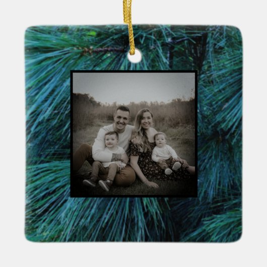 Rustikale Pinienwälder, immergrün Keramikornament (Vorderseite)